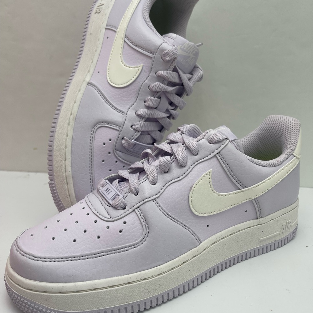 Nike Light Purple with White Accents WMNS AIR FORCE 1 07 NN Platform Sneakers - Picture 15 of 16